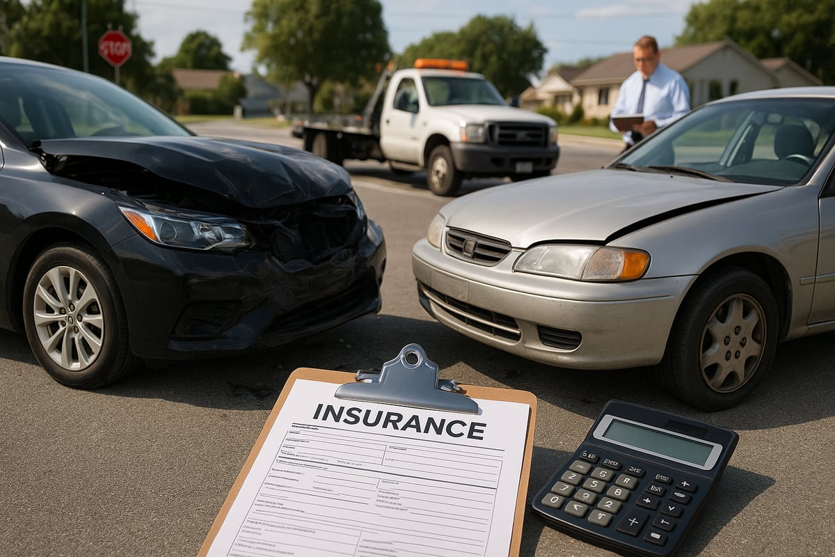 Two cars in an accident scenario illustrating insurance coverage differences
