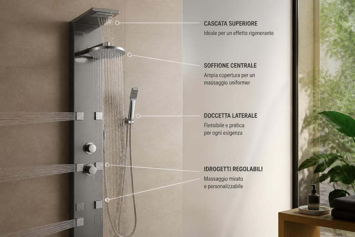 Configurazione componenti colonna doccia