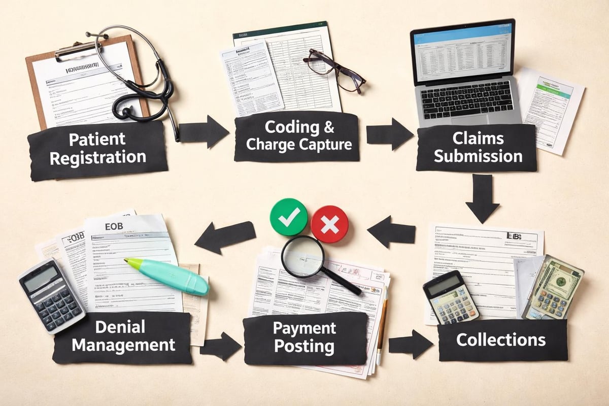 Revenue cycle management process stages