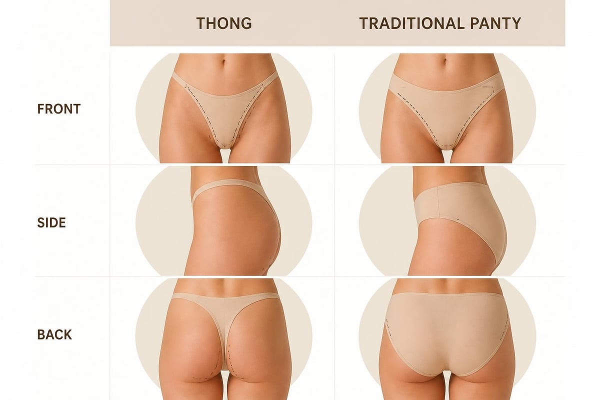 Thong and panty construction differences