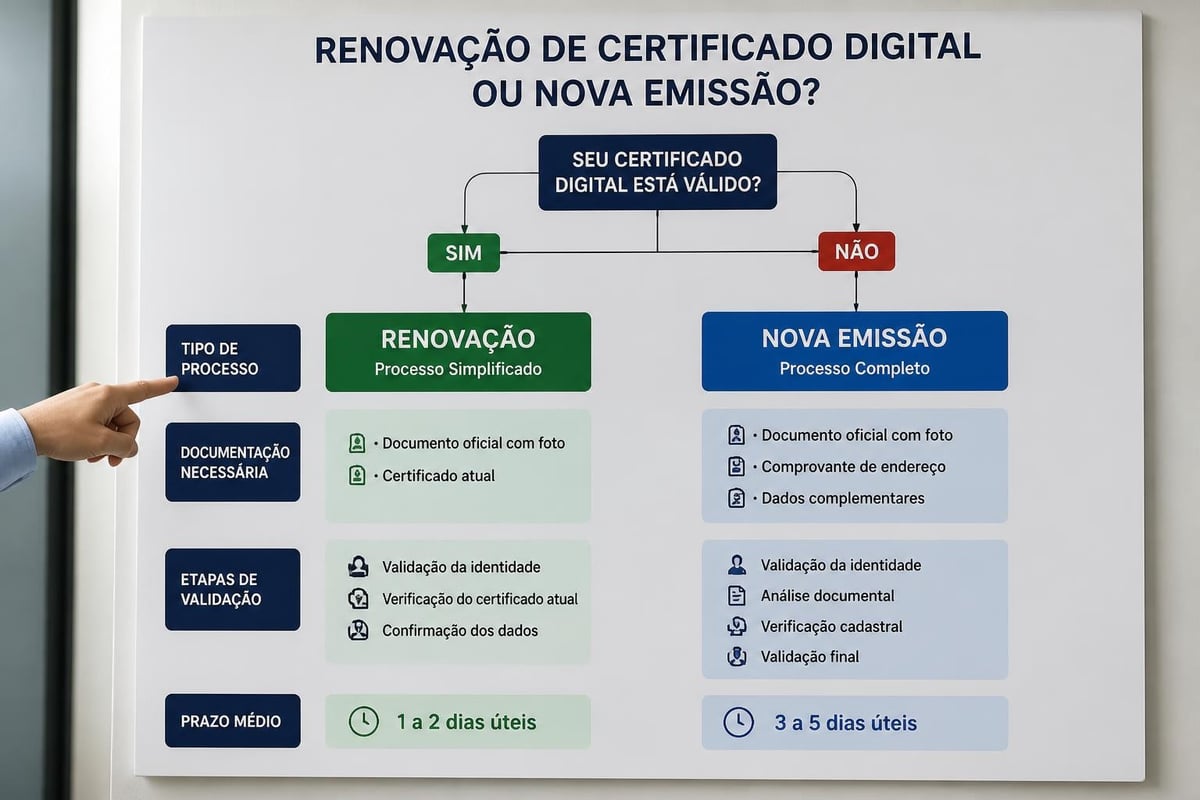 Comparação renovação versus nova emissão