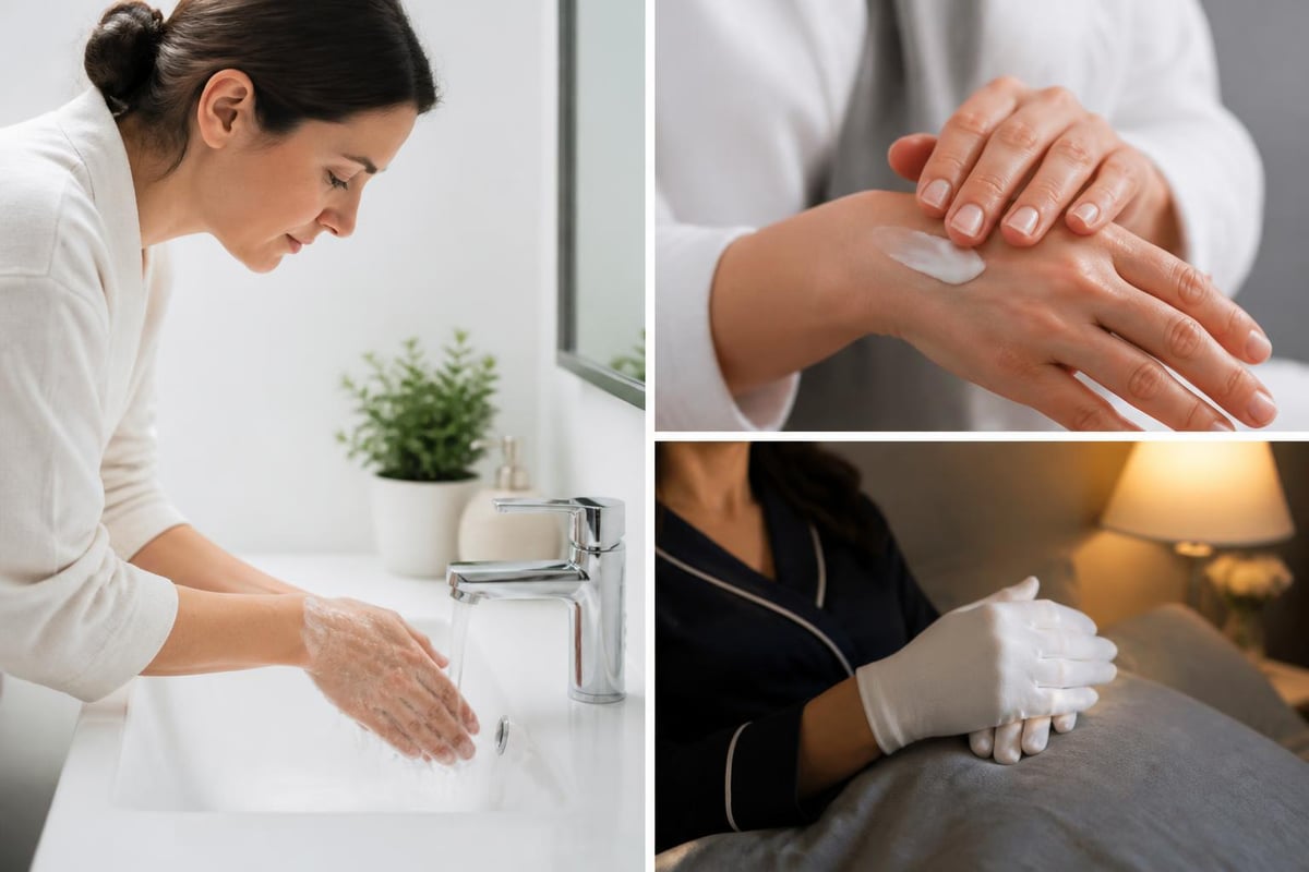 Hand care routine for dry skin