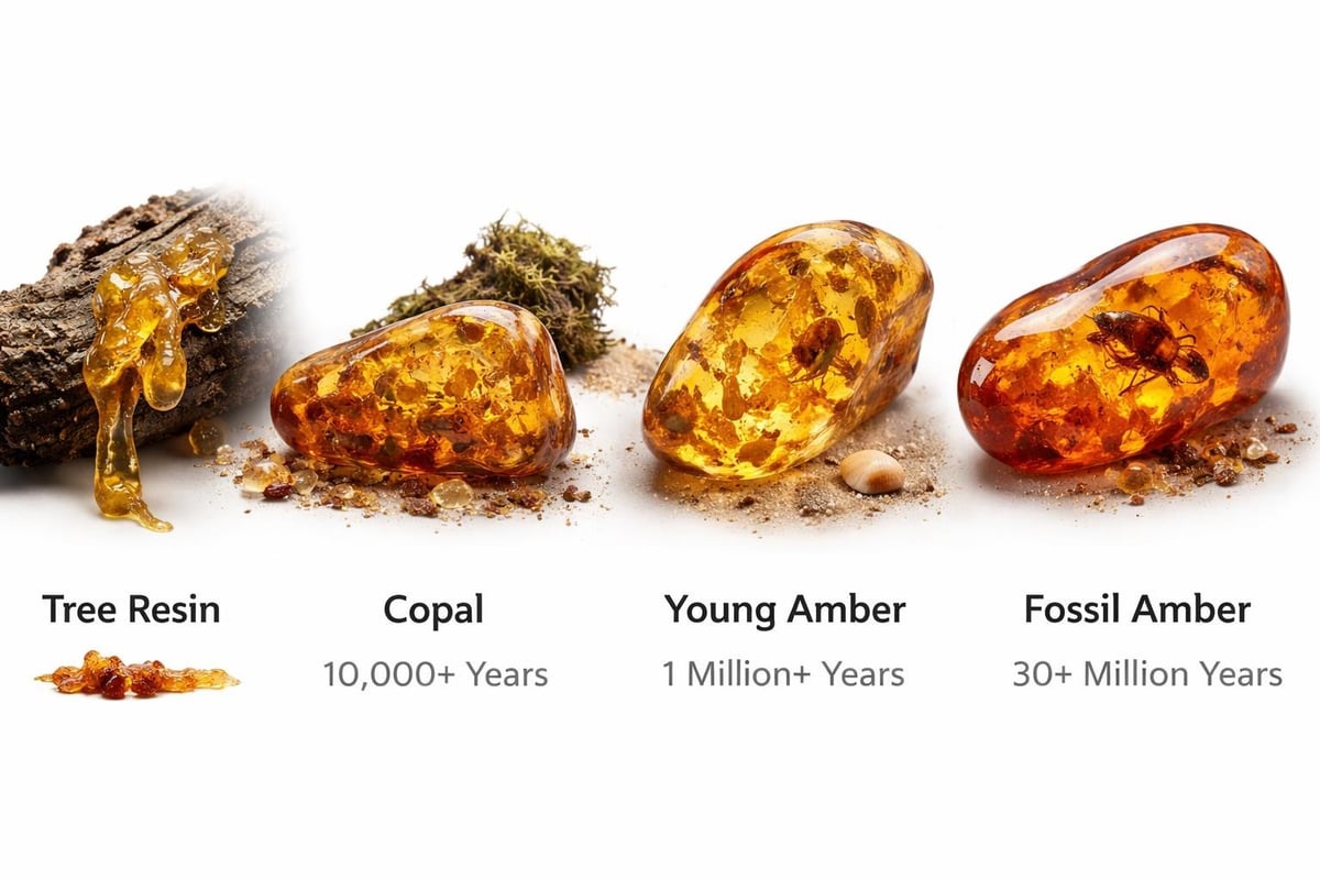 Amber formation stages