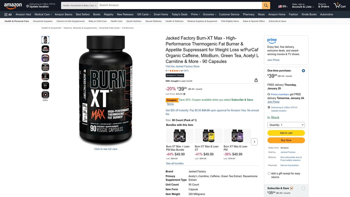 Top 7 Best Fat Burner For Men To Try In 2026 - Jacked Factory Burn XT