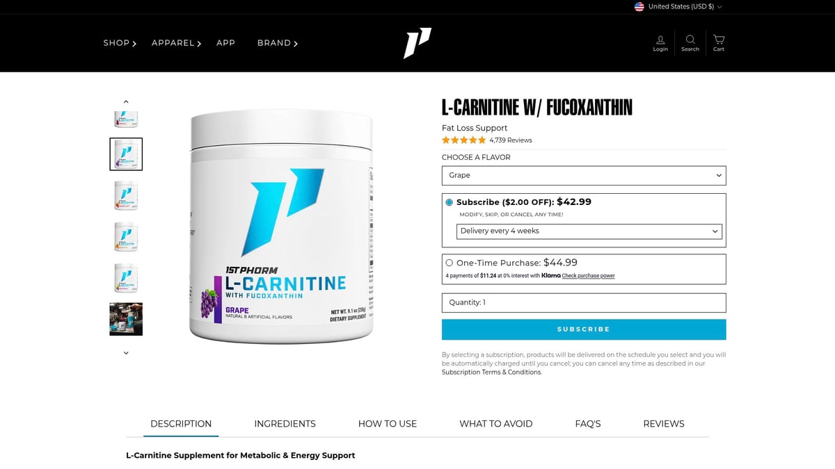Top 7 Best Fat Burner For Men To Try In 2026 - 1st Phorm L-Carnitine