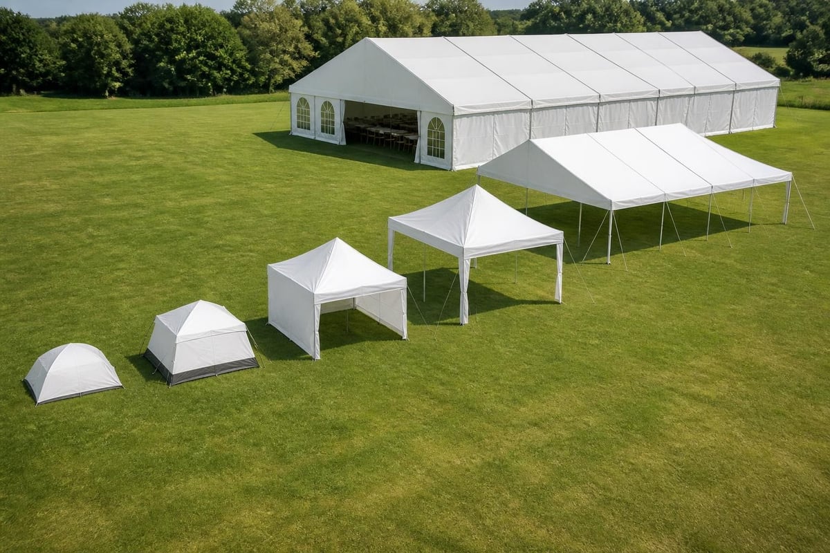 Rectangular tent size comparison chart
