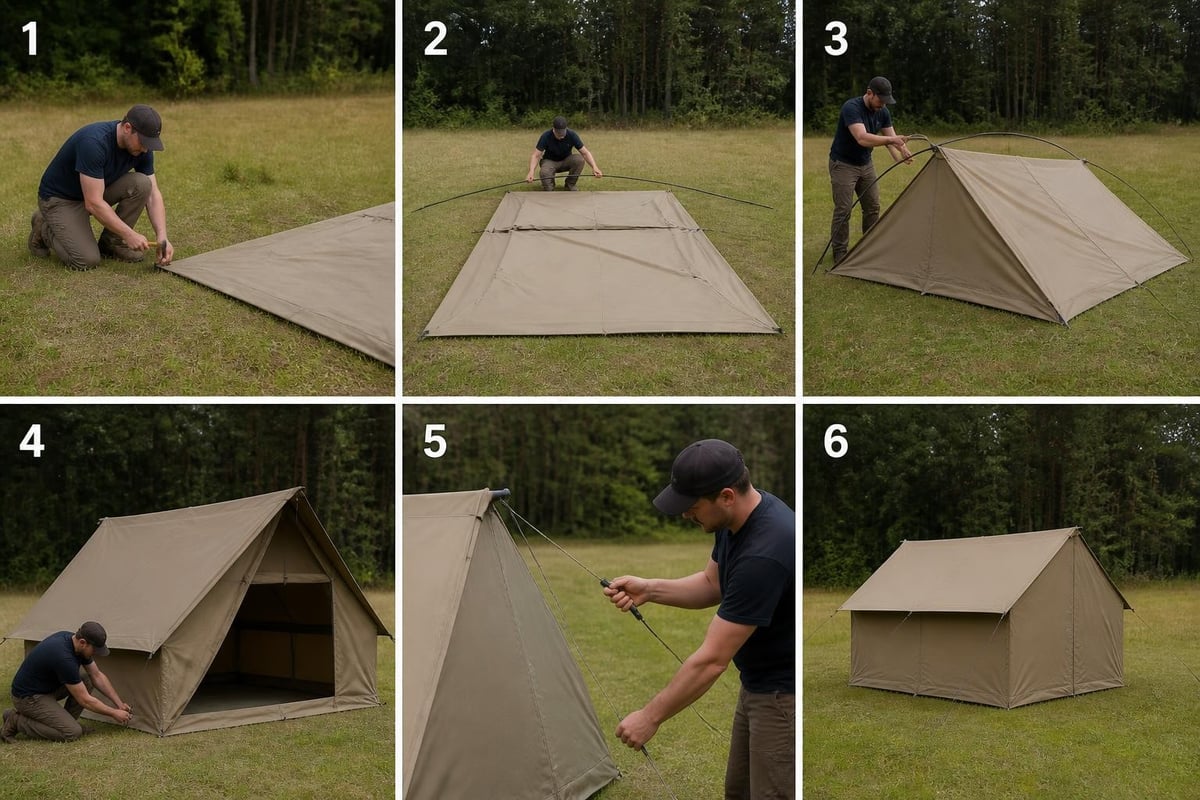 Tent rectangle setup process