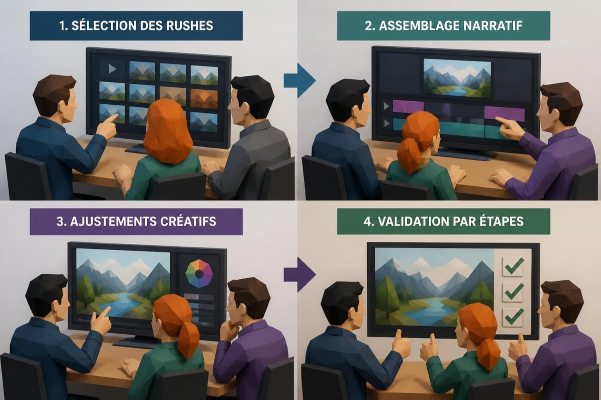 Processus de montage vidéo professionnel