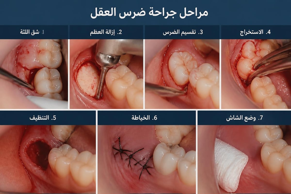 مراحل جراحة ضرس العقل
