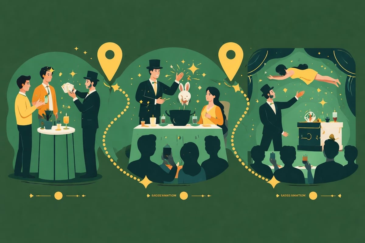 Event-Timeline mit magischen Elementen