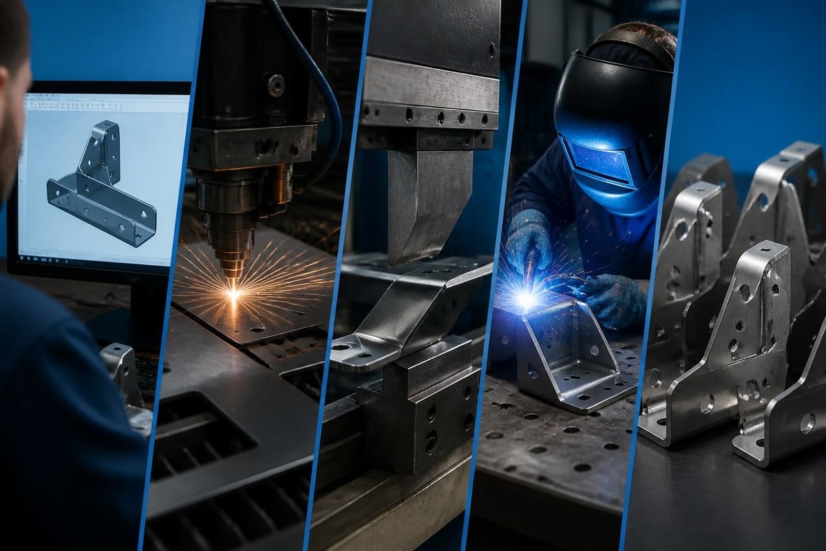 Metal fabrication workflow stages