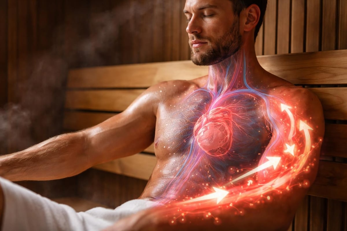Blood circulation improvement during sauna therapy