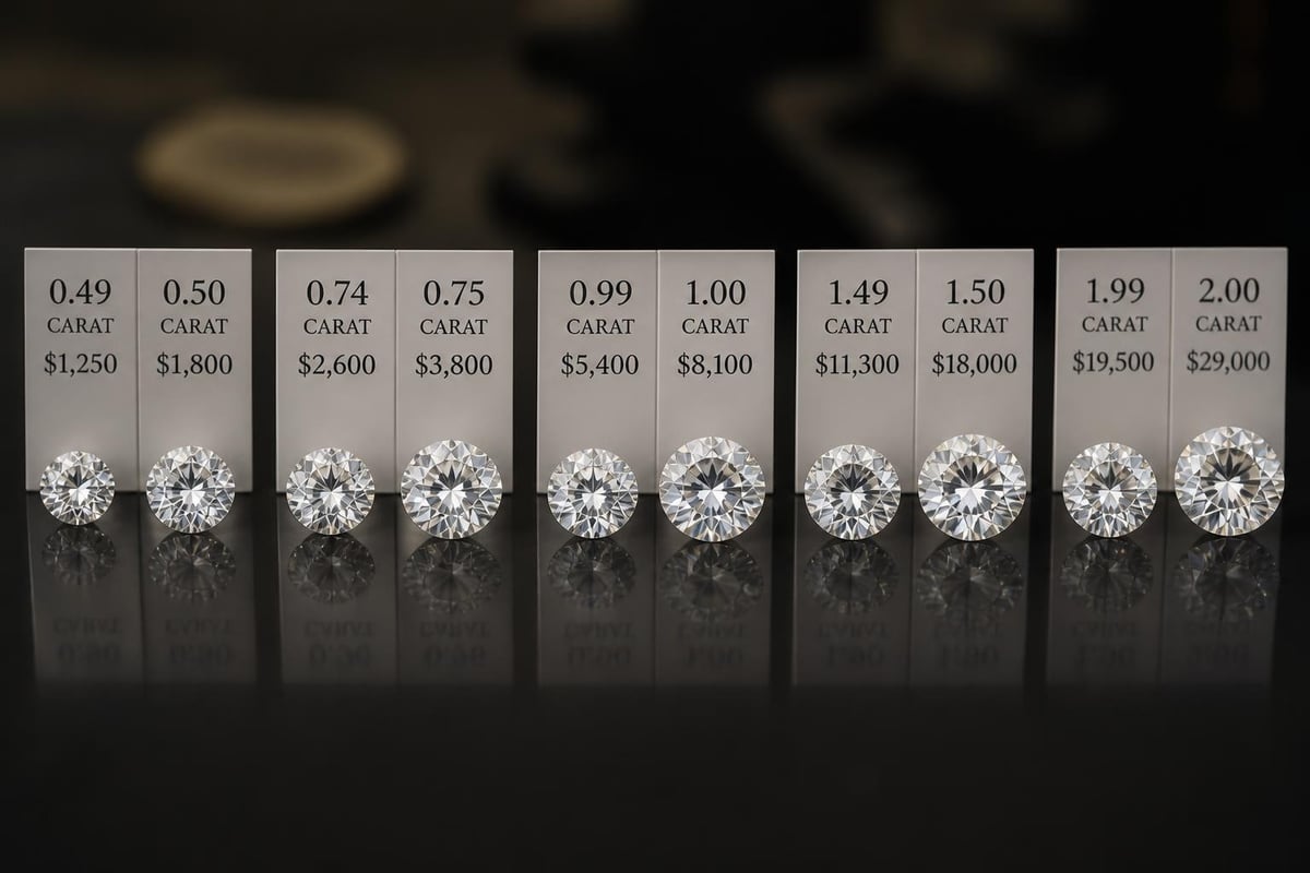 Diamond carat weight pricing