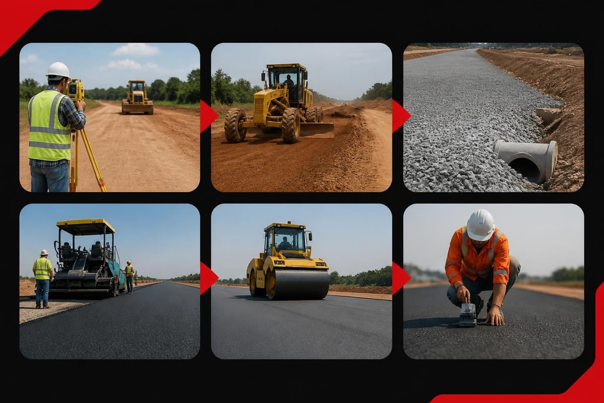 Road construction project phases