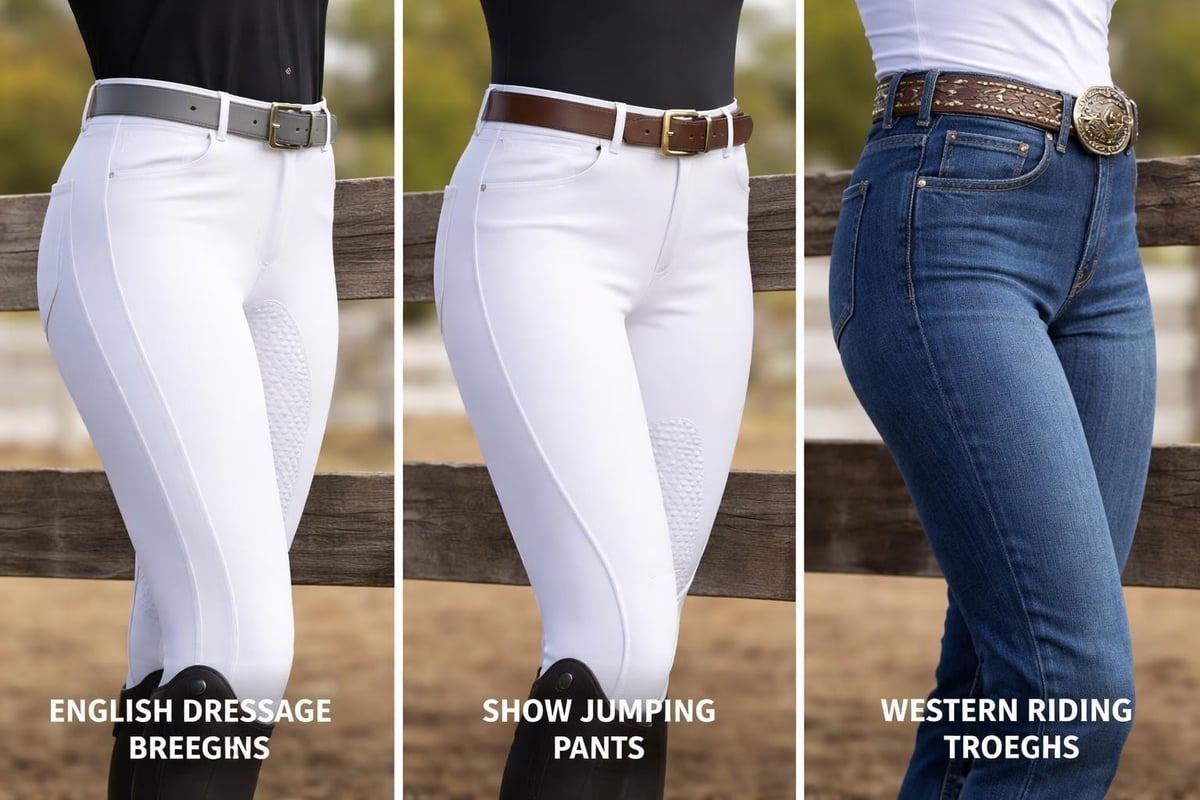 Discipline-specific equestrian pants