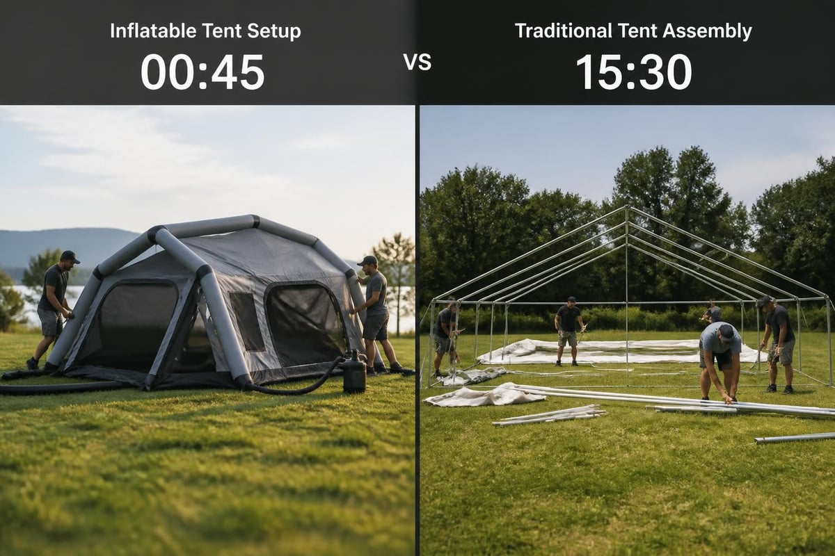 Setup time comparison between tent types
