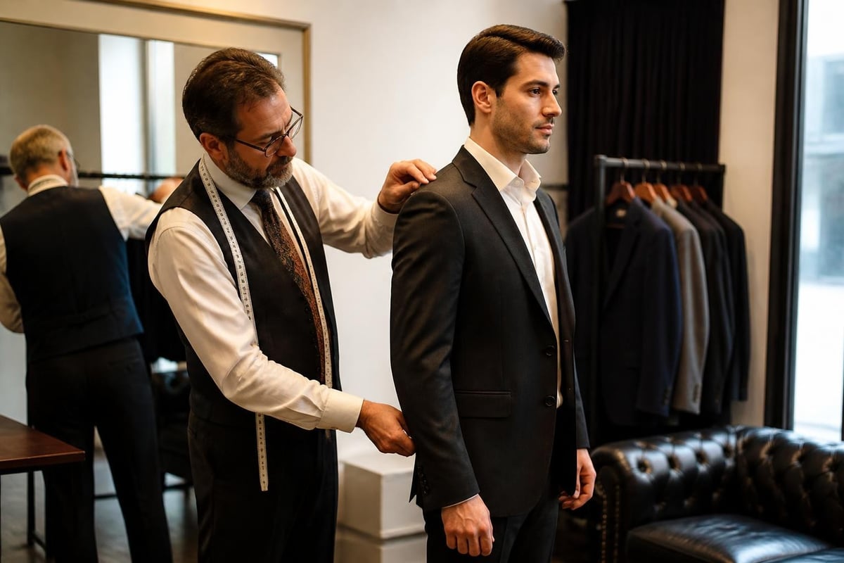 Custom suit fitting adjustments