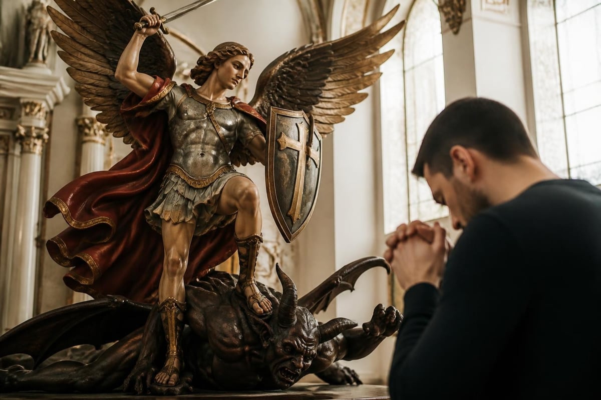 Saint Michael's spiritual warfare against evil