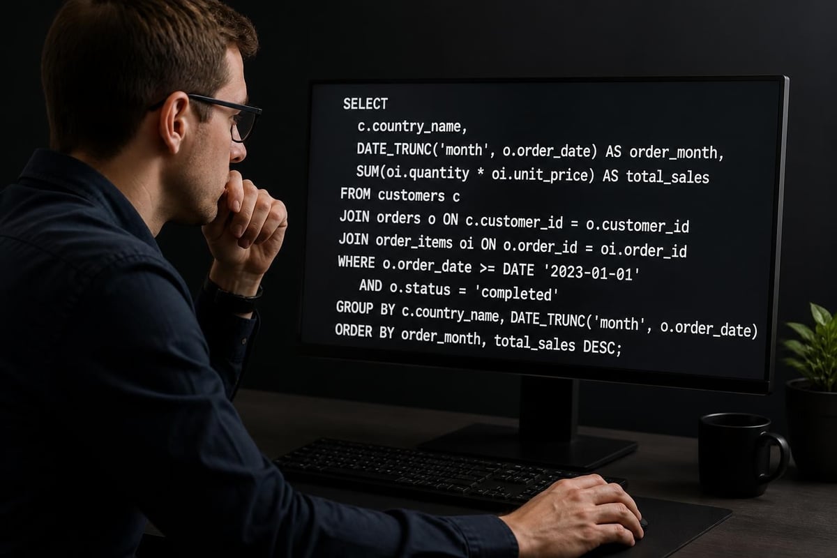 SQL query building process