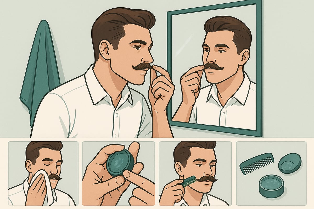 Step-by-Step Mustache Wax Application and Styling