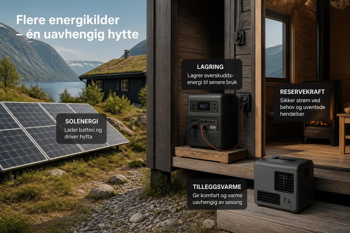 Integrert energisystem for off-grid hytter