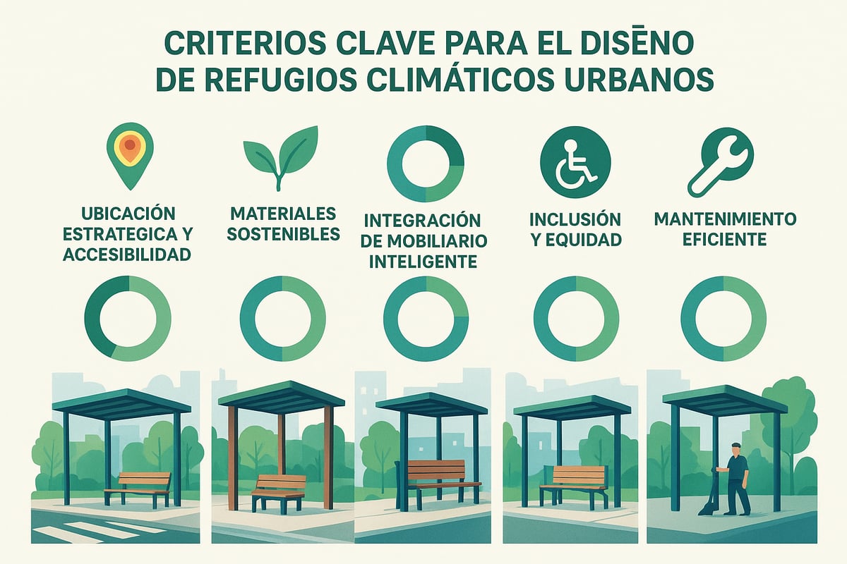 Criterios clave para el diseño de refugios climáticos urbanos
