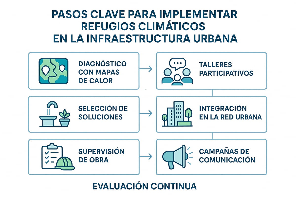 Pasos para implementar refugios climáticos en la infraestructura urbana