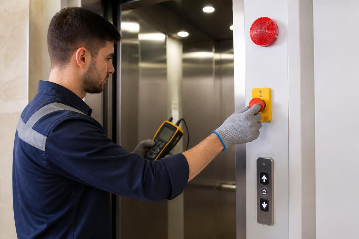 Home elevator safety feature verification