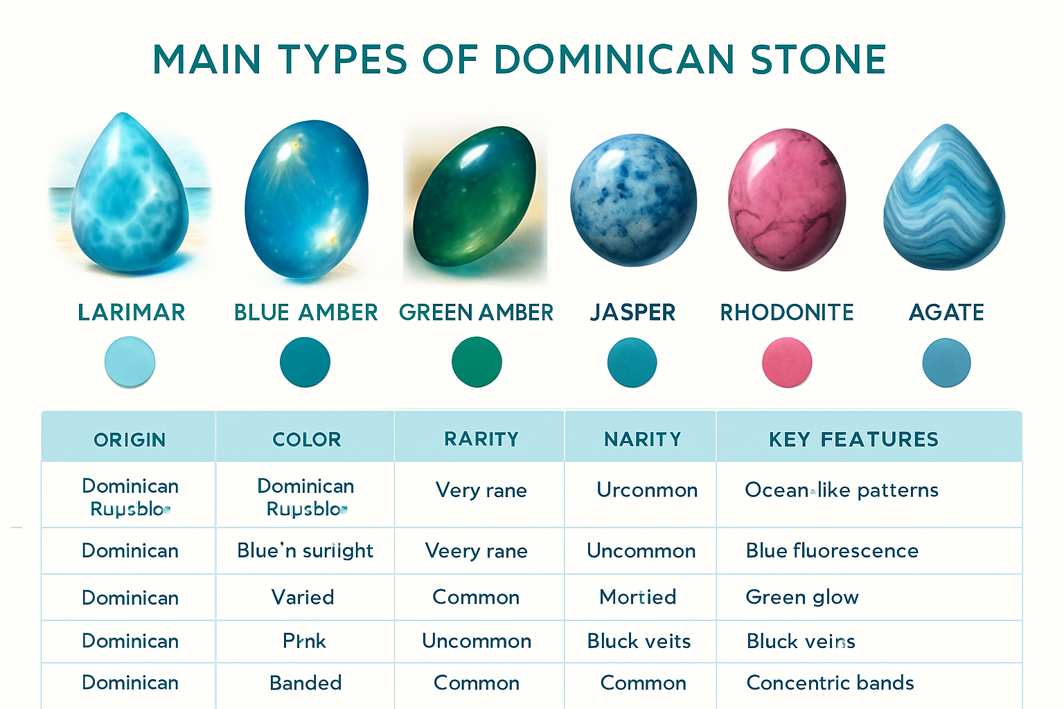 Types of Dominican Stone: Larimar, Amber, and Beyond