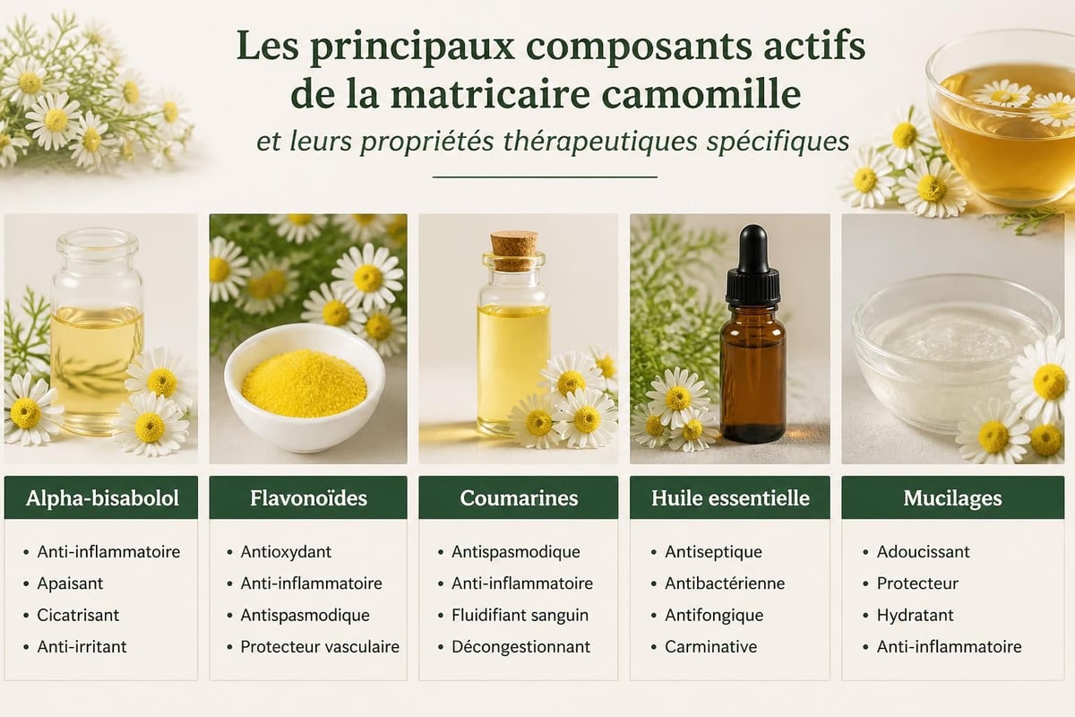 Composition chimique matricaire camomille