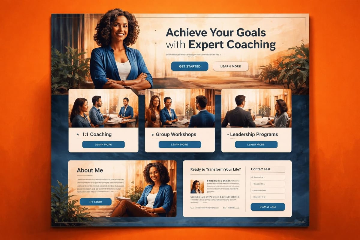 Website design elements for coaching sites