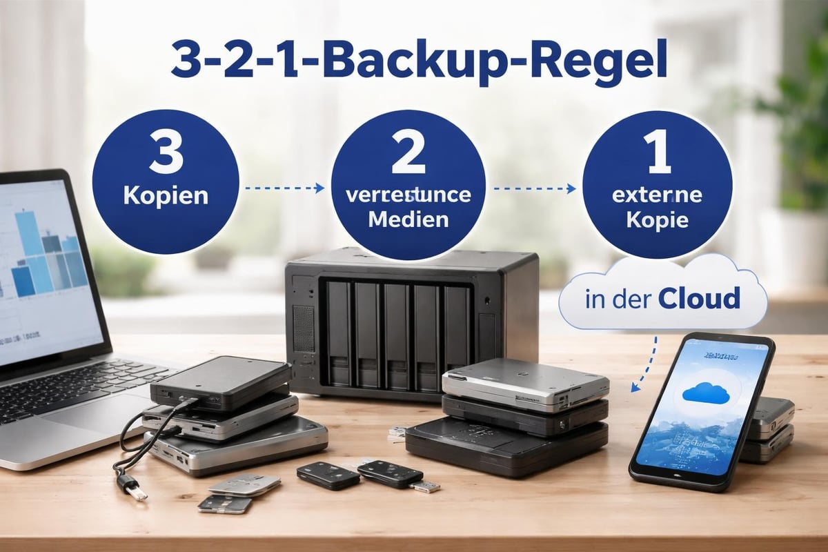 3-2-1 Backup-Strategie Visualisierung