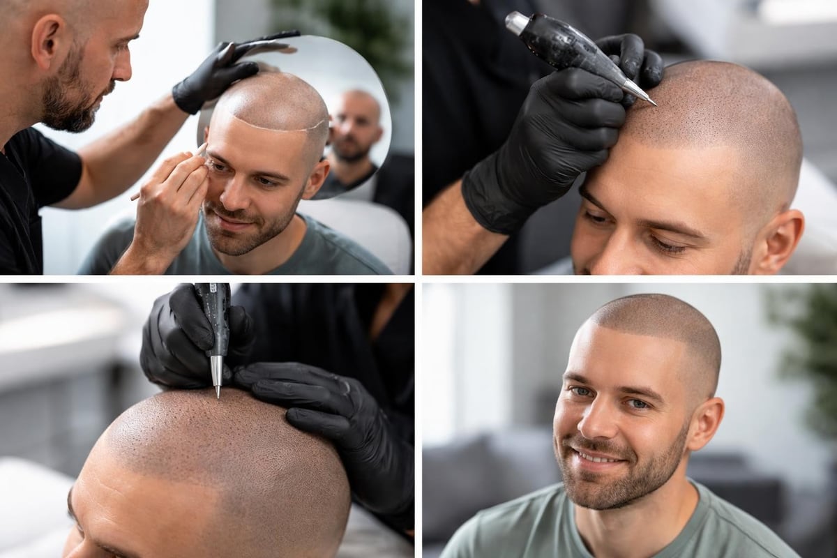 Scalp micropigmentation treatment process