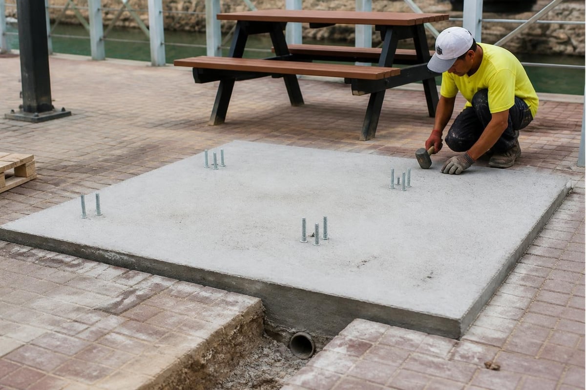 Installation requirements for commercial picnic tables