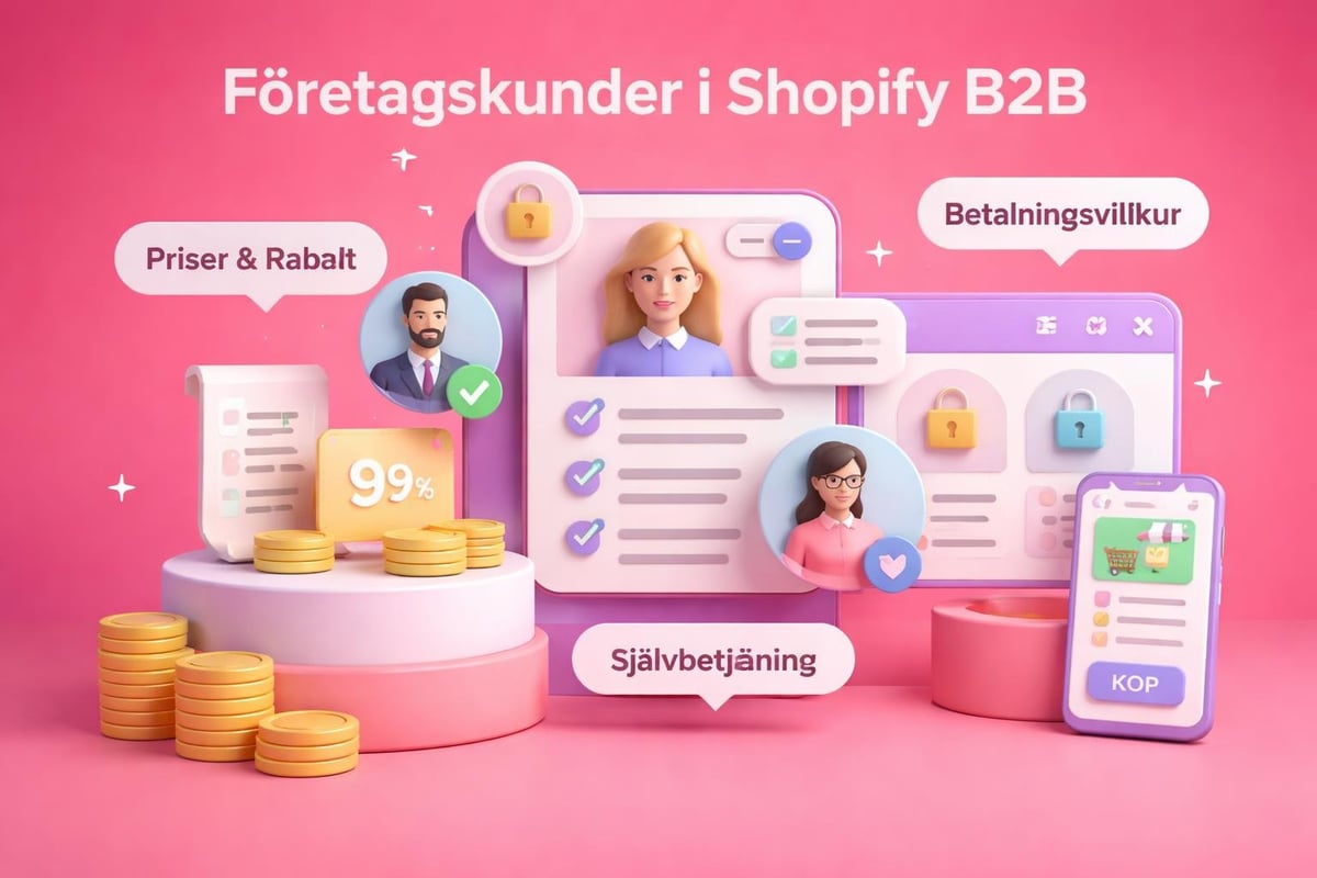 Shopify B2B företagsprofiler och orderhantering