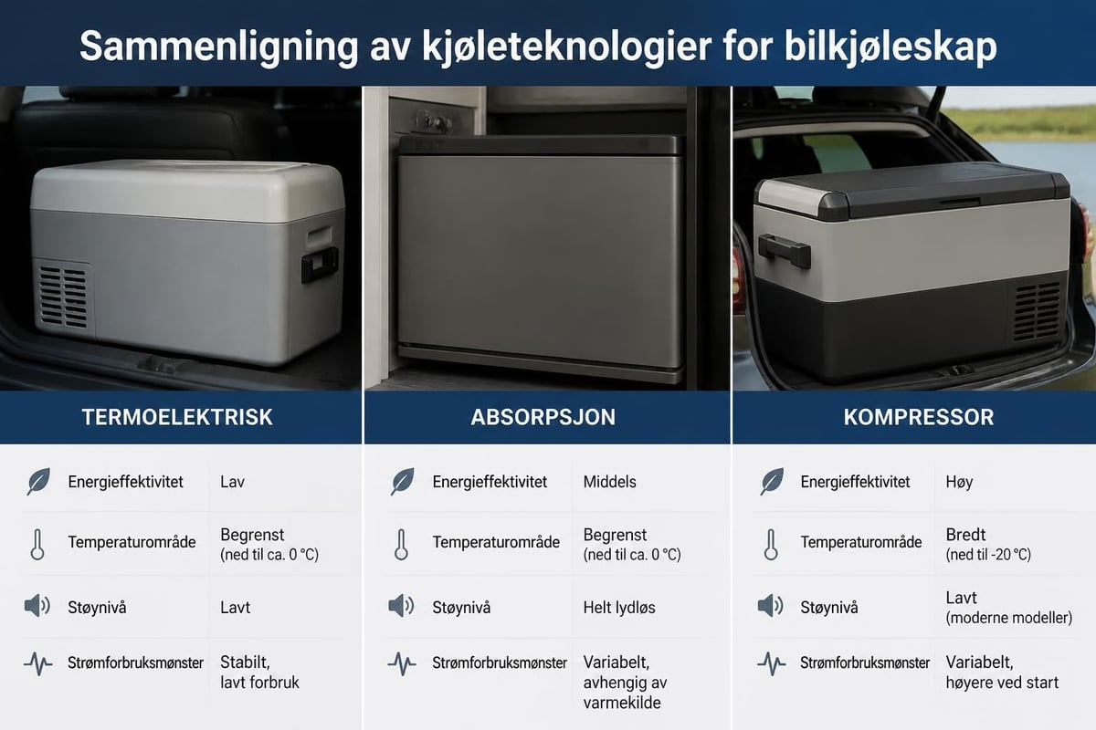 Kjøleboks teknologi sammenligning