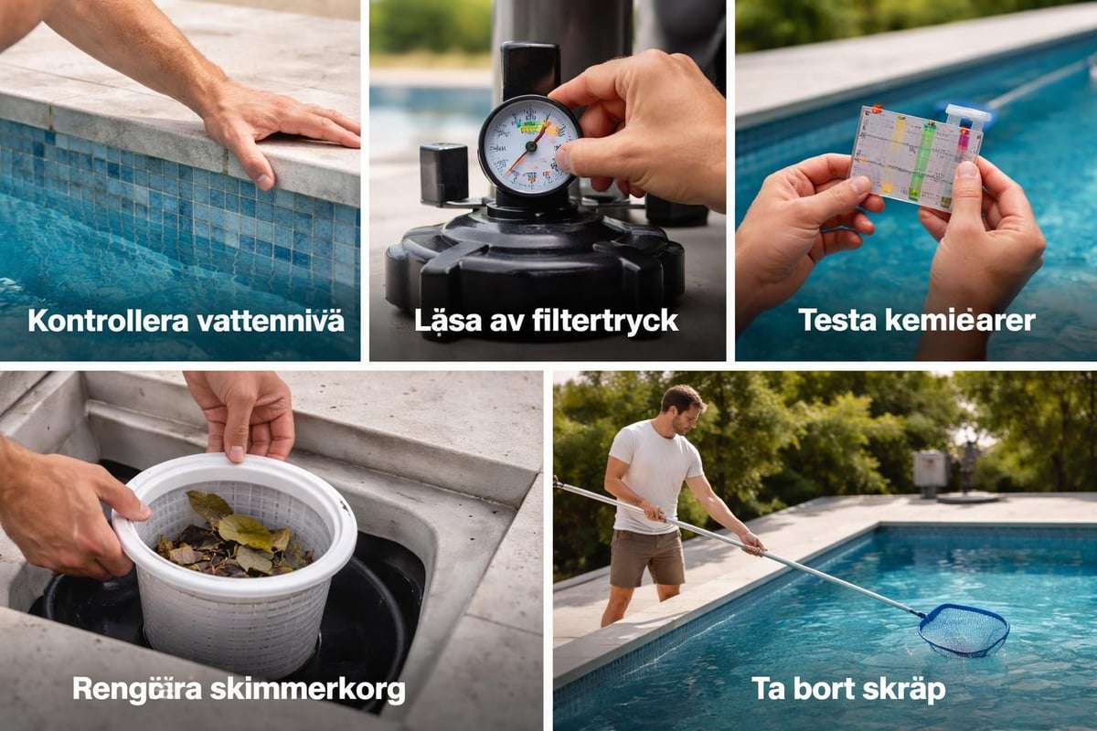 Systematisk veckovis poolinspektion