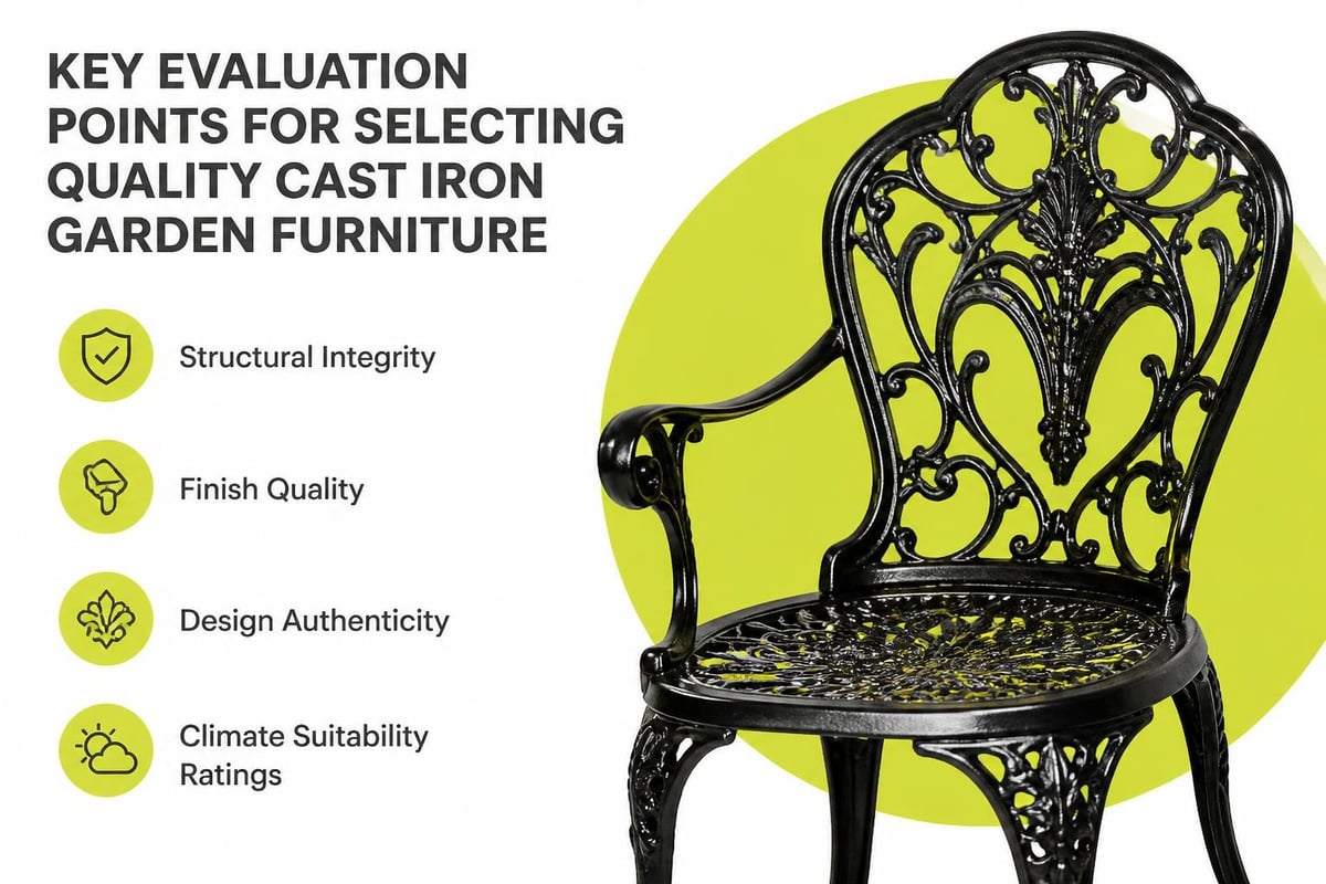 Cast iron furniture buying criteria