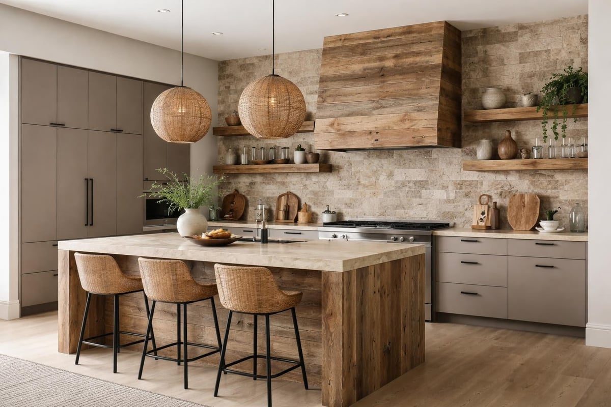 Contemporary meets rustic kitchen design