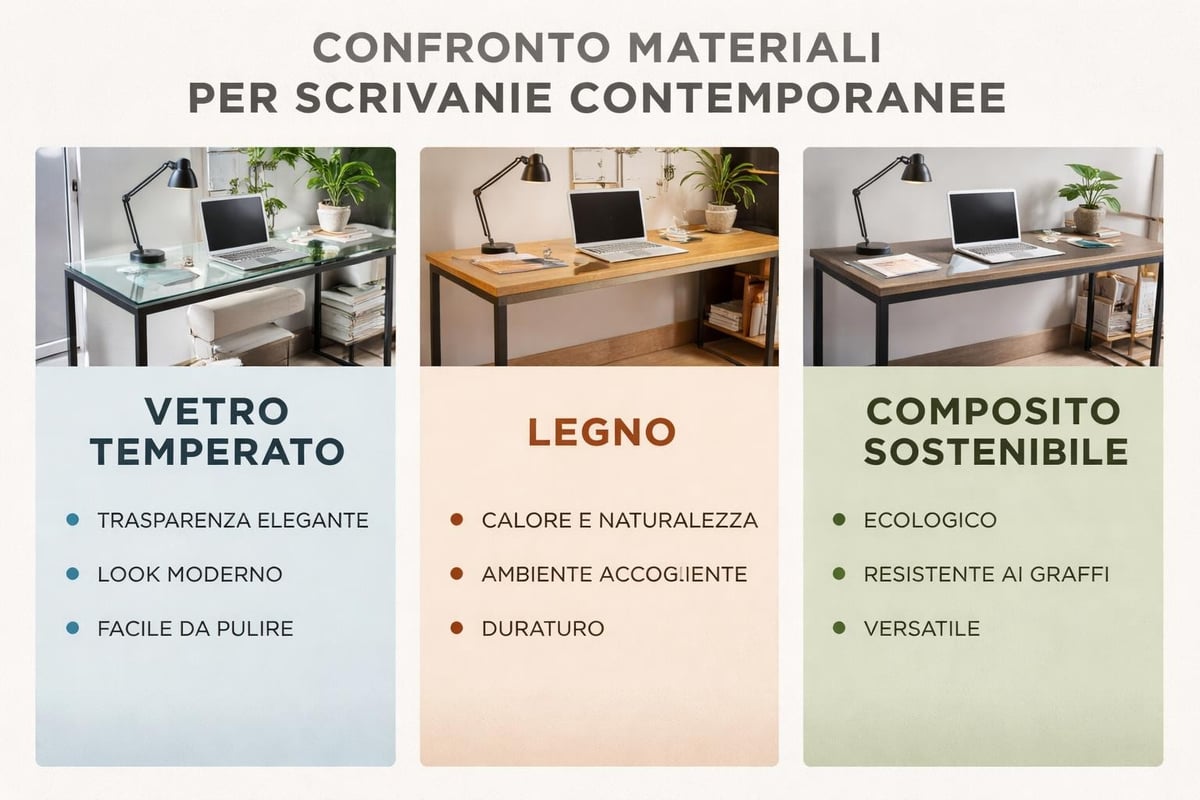 Materiali per scrivanie moderne