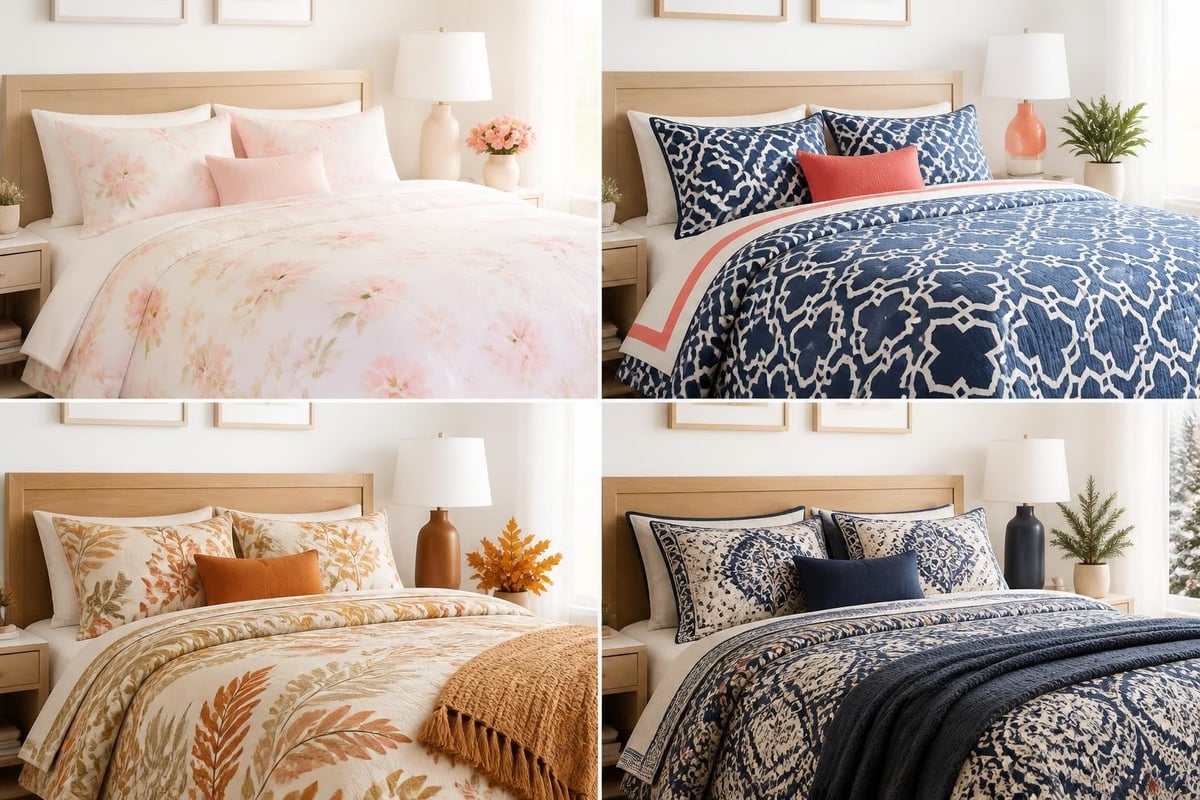 Seasonal printed bedding rotation
