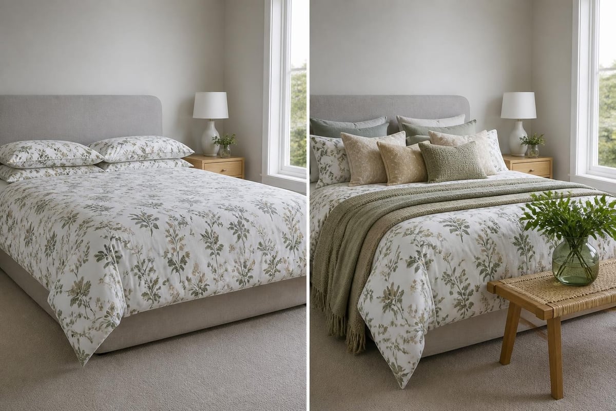 Printed bedding styling techniques