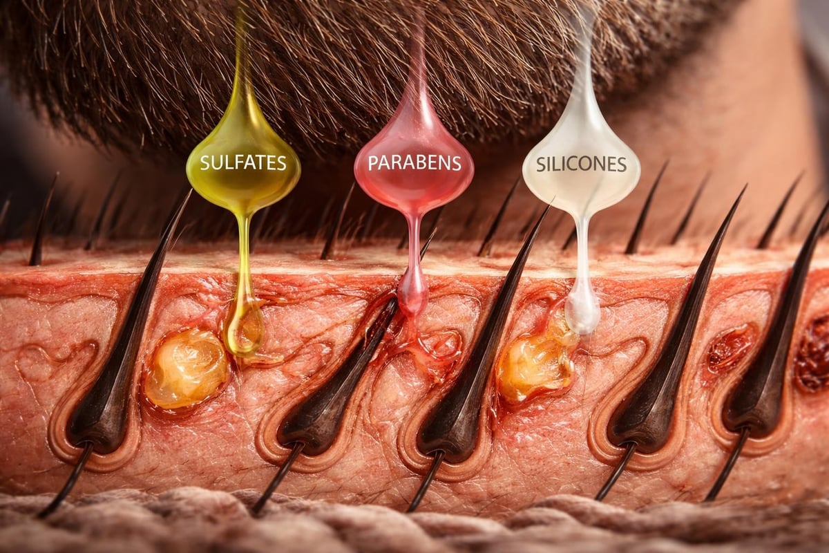 How synthetic ingredients disrupt the beard growth cycle