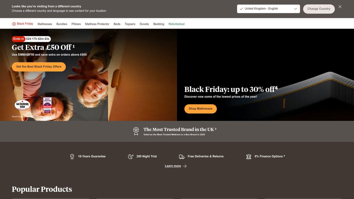 9 Essential Luxury Mattresses for Dreamy Sleep in 2025 - Emma Premium Hybrid Mattress