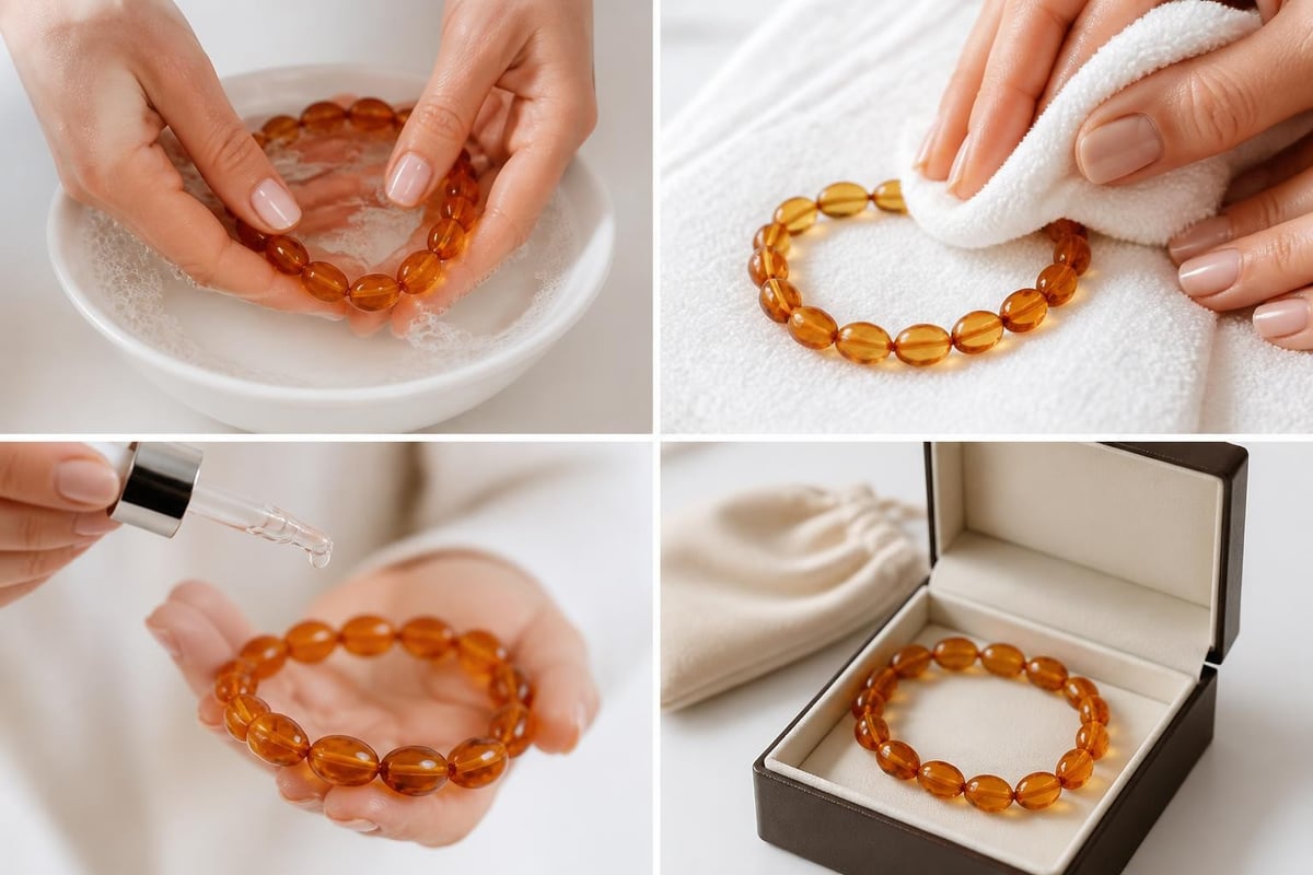 Amber bracelet care routine