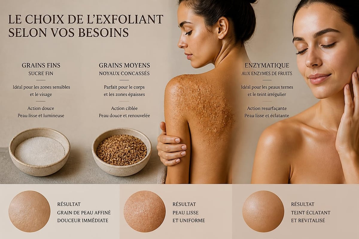 Professional organic body scrub textures and grain types