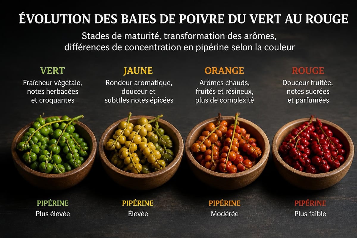 Processus de maturation du poivre