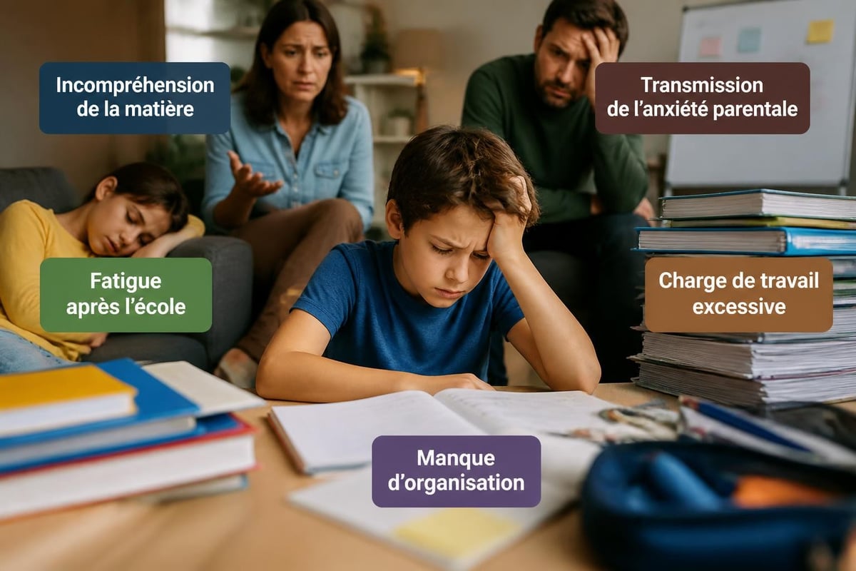 Sources du stress des devoirs