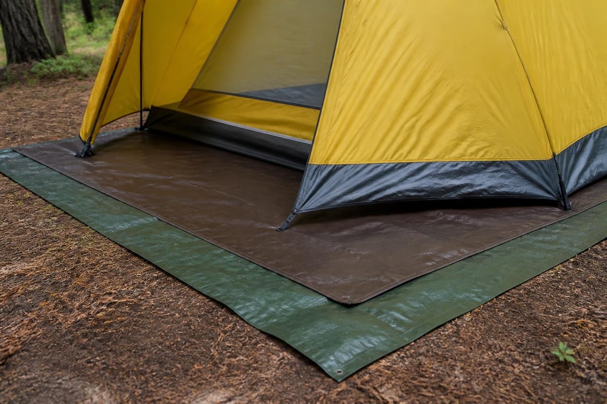 Ground protection layers for tent camping