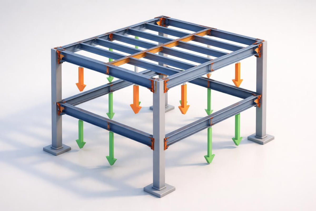 Steel frame structural components